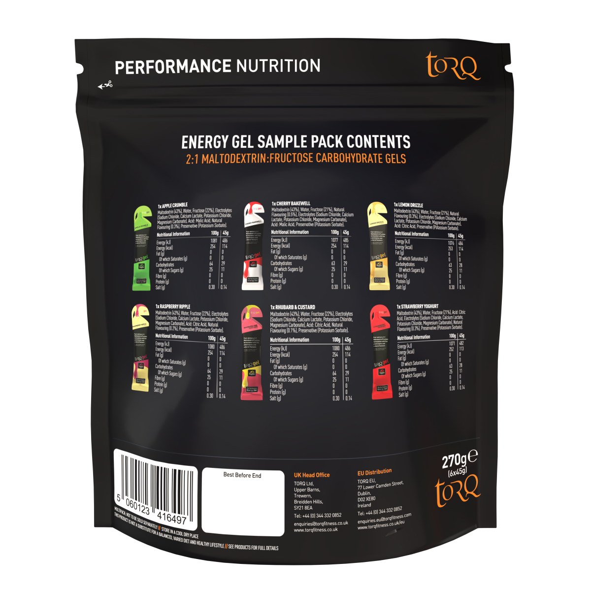 TORQ 6 Energy Gel Sample Pack