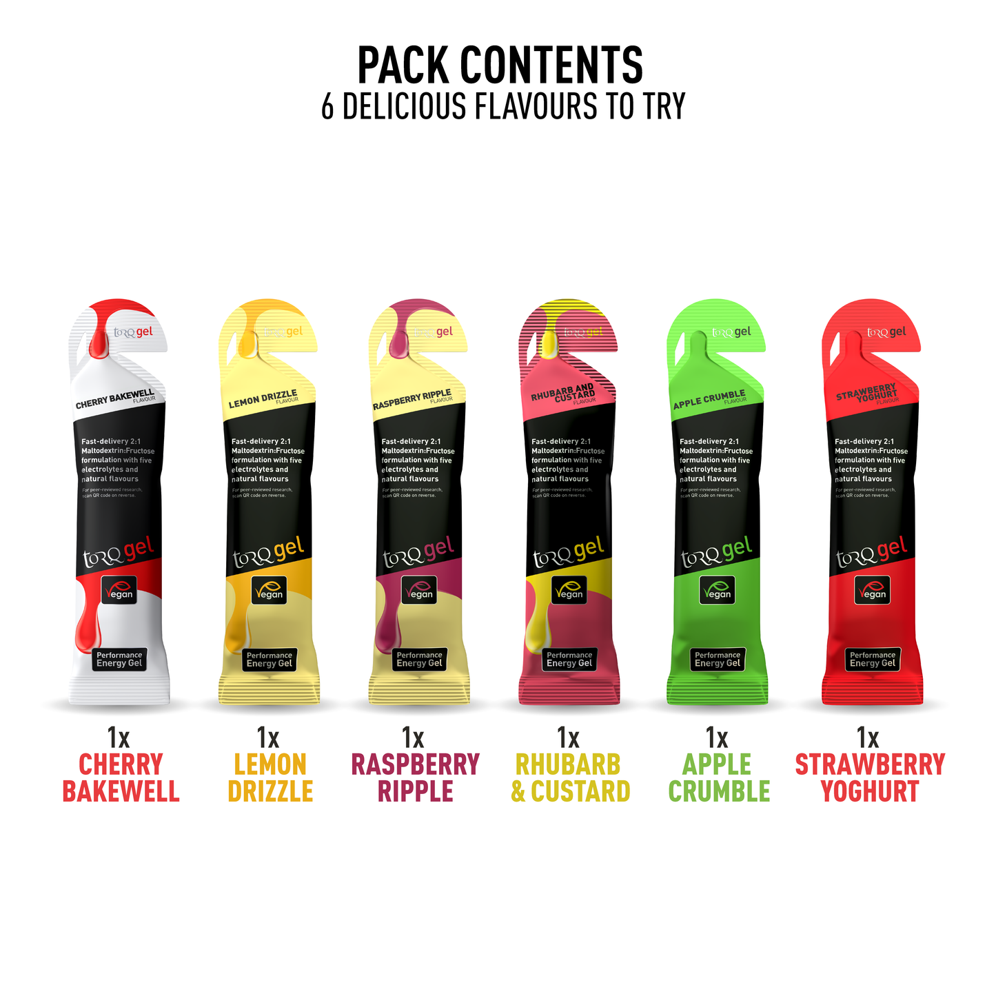 TORQ 6 Energy Gel Sample Pack